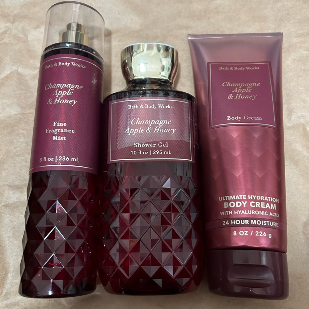 Bath & Body Works Champagne Apple Honey set of 3